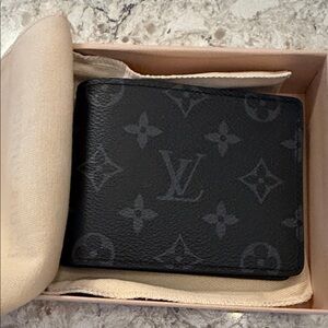 Louis Vuitton Black Monogram Eclipse Compact Bi-Fold Wallet